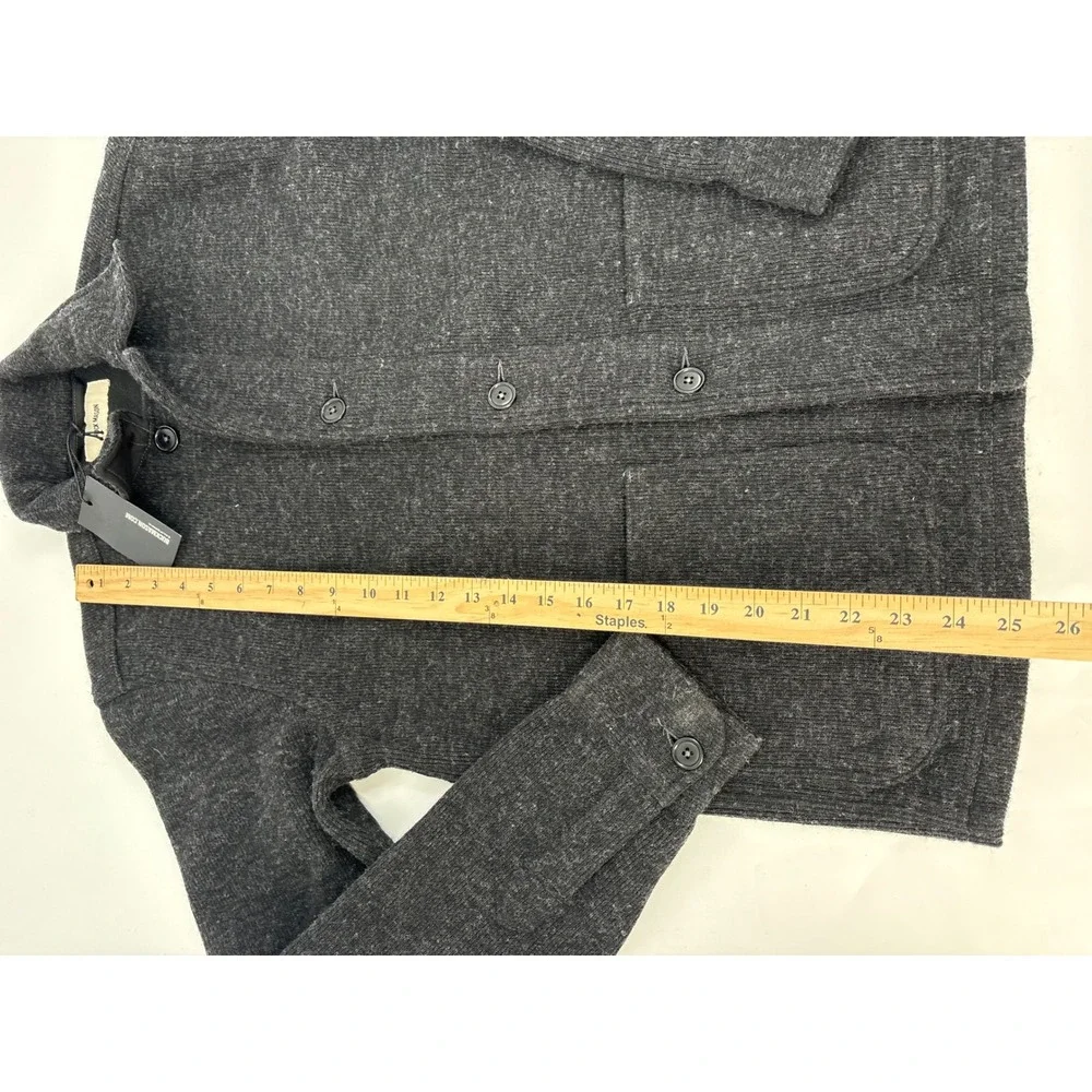 Buck Mason Alpine Merino Fleece Chore Coat Heather Black XS